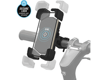 Charger l&#39;image dans la galerie, Support de téléphone noir monté sur guidon de scooter.
