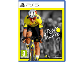 Couverture du jeu Tour de France 2025 : cycliste en maillot jaune sur un vélo, avec le titre du jeu.