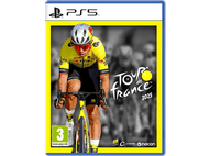 Couverture du jeu Tour de France 2025 : cycliste en maillot jaune sur un vélo, avec le titre du jeu.
