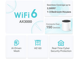 TP-LINK Multi-room Wifi Deco X55 Blanc (DECOX55-1-PACK)