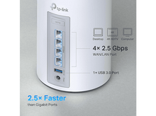 Charger l&#39;image dans la galerie, Un routeur blanc avec des ports et un port USB. Contient du texte indiquant 4x 2,5 Gbit/s.
