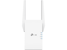 Charger l&#39;image dans la galerie, Répéteur Wi-Fi blanc avec deux antennes, logo tp-link et voyants d&#39;état.
