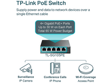 Charger l&#39;image dans la galerie, TP-LINK Smartswitch TL-SG105PE 5-port Gigabit Easy avec 4 ports PoE+ Noir (TL-SG105PE PoE+ Switch) Switch

