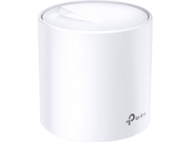 Routeur Wi-Fi TP-Link blanc, forme cylindrique, avec le logo TP-Link sur le côté.