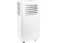 Climatiseur portable blanc avec des aérations.