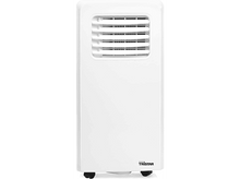 Charger l&#39;image dans la galerie, Un climatiseur portable blanc Tristar avec une ventilation et des roues noires.
