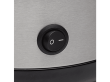 Charger l&#39;image dans la galerie, Un bouton d&#39;alimentation noir avec du texte blanc, sur une surface métallique. Le bouton est circulaire et a un trait.
