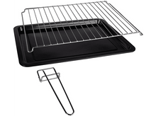 Charger l&#39;image dans la galerie, Plateau et grille noirs, avec poignée, sur fond blanc.
