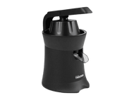 Presse-agrumes Tristar noir. Comprend une poignée, un bec et un alésoir conique. La base porte le nom de la marque.