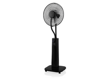 Charger l&#39;image dans la galerie, Un ventilateur noir oscillant sur fond blanc. Il a une cage ronde, des pales et un panneau de contrôle numérique.
