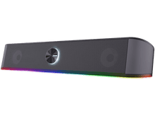 Charger l&#39;image dans la galerie, Haut-parleur noir avec lumières LED arc-en-ciel.
