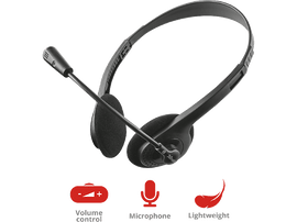 TRUST Casque micro PC Primo Microphone flexible Noir (21665)