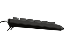 Charger l&#39;image dans la galerie, Un clavier noir, une vue de profil, avec une légère inclinaison et deux pieds de support.
