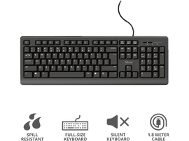 TRUST Clavier Primo AZERTY Noir (24143)