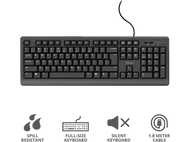 TRUST Clavier Primo AZERTY Noir (24143)