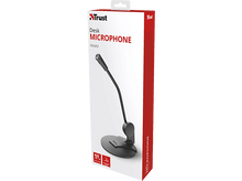 Charger l&#39;image dans la galerie, Microphone de bureau dans une boîte. Il a un col incurvé et une base. La boîte est rouge et blanche.
