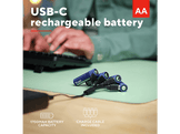 TRUST Piles rechargeables AA 1 700 mAh USB-C avec câble de charge 4-en-1 4 pièces (25631)