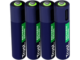 TRUST Piles rechargeables AAA 500 mAh USB-C avec câble de chargement 4-en-1 4 pièces (25671)