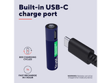 TRUST Piles rechargeables AAA 500 mAh USB-C avec câble de chargement 4-en-1 4 pièces (25671)