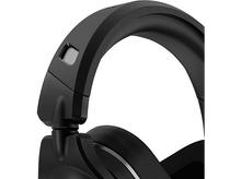 Charger l&#39;image dans la galerie, Arceau et écouteur d&#39;un casque noir, en gros plan. Fond blanc. Détail du casque.
