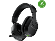 Casque Turtle Beach noir avec micro, conçu pour Xbox. Bouton d'alimentation vert et fond noir.