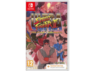 Boîtier de jeu Nintendo Switch : Personnages se battant. Texte : Ultra Street Fighter II.