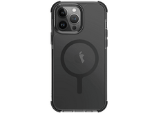 Charger l&#39;image dans la galerie, Coque de téléphone noire avec dos transparent et cercle MagSafe. Logo Apple présent.
