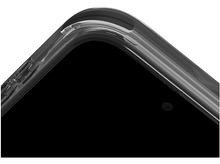 Charger l&#39;image dans la galerie, Gros plan d&#39;une coque de téléphone transparente sur un téléphone noir, montrant un coin.
