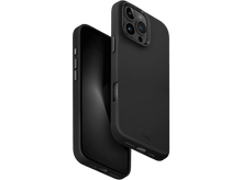 Charger l&#39;image dans la galerie, Coque noire pour iPhone avec un téléphone à l&#39;intérieur. La coque est ouverte et l&#39;écran est visible.
