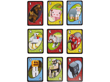 Charger l&#39;image dans la galerie, Cartes UNO Minecraft. Divers personnages sur des cartes en grille. Nombres et couleurs.
