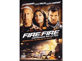 Couverture DVD de Fire with Fire : Bruce Willis, Rosario Dawson, Josh Duhamel et un homme.