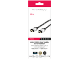 VIVANCO Câble HDMI 2.0 ARC, M-M, nylon, 4K, 1.2 m Noir
