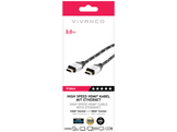 VIVANCO Câble HDMI 2.0 ARC, M-M, nylon, 4K, 3 m Noir
