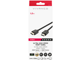 VIVANCO Câble HDMI 2.1, ARC, M-M, doré, 8K/60 Hz, 1 m Noir