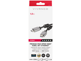 VIVANCO Câble HDMI Premium ARC, M-M, doré, 4K/60 Hz, 1 m, noir