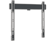 Support TV noir et gris. Design rectangulaire avec trous de montage.