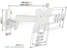 Charger l&#39;image dans la galerie, VOGELS Support mural Full Motion 19&quot; - 43&quot; Blanc (TVM 3245 WH)
