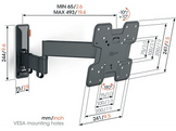 VOGELS Support mural Full Motion 19" - 43" Noir (TVM 3245)