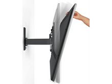 Charger l&#39;image dans la galerie, Un téléviseur mural avec un bras réglable, montrant le profil latéral du téléviseur.
