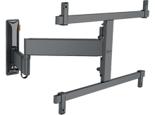Charger l&#39;image dans la galerie, Support mural TV articulé gris foncé. Il a des bras et des articulations pour un positionnement polyvalent.
