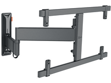 Charger l&#39;image dans la galerie, Support mural TV articulé, gris, avec plusieurs bras réglables.
