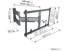 Charger l&#39;image dans la galerie, VOGELS Support mural Orientable 55&quot;-100&quot; Noir (TVM 5845)
