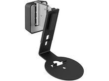 Charger l&#39;image dans la galerie, Support mural pour enceinte noir. Monté sur un mur blanc, avec base et bras.
