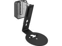 Charger l&#39;image dans la galerie, Un support mural noir. Il a une base ronde et un bras métallique, fixé à une pièce rectangulaire noire.
