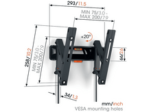 Charger l&#39;image dans la galerie, VOGELS Support mural Tilt 19&quot; - 43&quot; (TVM 3215)
