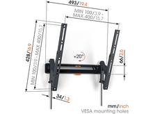 Charger l&#39;image dans la galerie, VOGELS Support mural Tilt 32&quot;- 65&quot; (TVM 3415)
