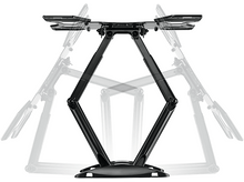 Charger l&#39;image dans la galerie, Support mural TV noir avec bras articulé. Plusieurs positions sont affichées.
