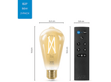 WIZ Ampoule Smart E27 6.7 W - 2 pièces + WIZmote (55015500)