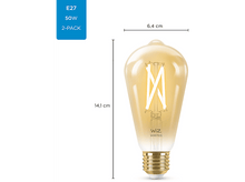 Charger l&#39;image dans la galerie, WIZ Ampoule Smart Whites Blanc chaud E27 6.7 W - 2 pièces (55107700)
