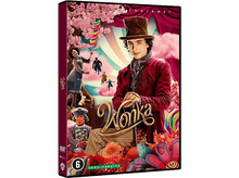 Charger l&#39;image dans la galerie, Couverture DVD du film Wonka, avec Timothée Chalamet, des bonbons colorés et un 
